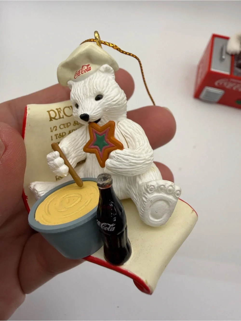 Coca Cola Red & White Polar Bear Ornament Trio